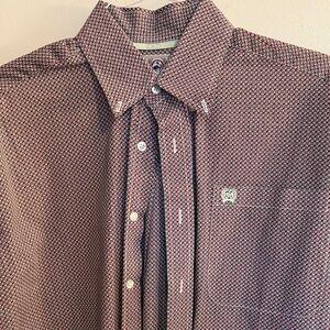 Cinch Green and orange XS Patterned Dress Shirt